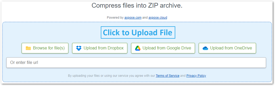 Compressore file online gratuito Comprimi file online in ZIP